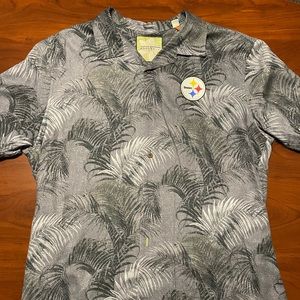 *LIKE NEW* Steelers “Hawaiian Style” Button Down Short Sleeve Shirt, SZ: XL